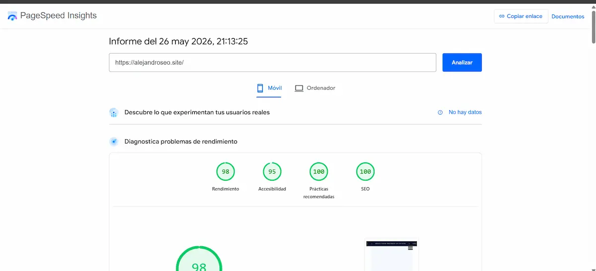 Optimización Core Web Vitals