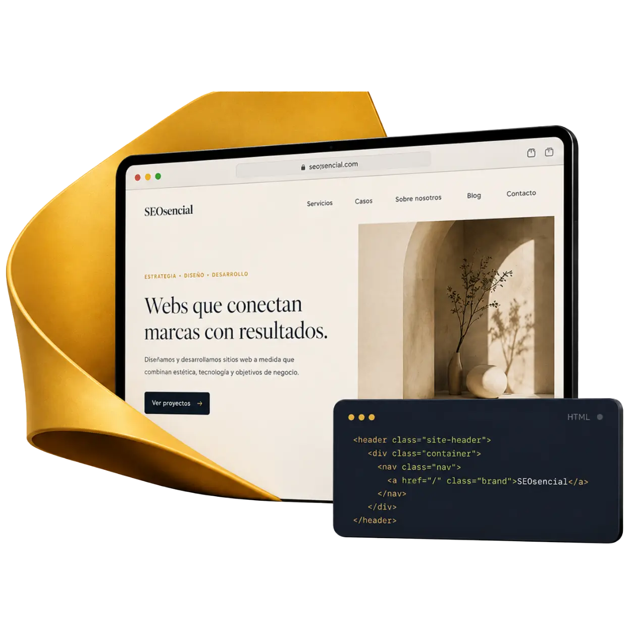 Ejemplo visual de desarrollo web profesional con diseño, SEO y rendimiento